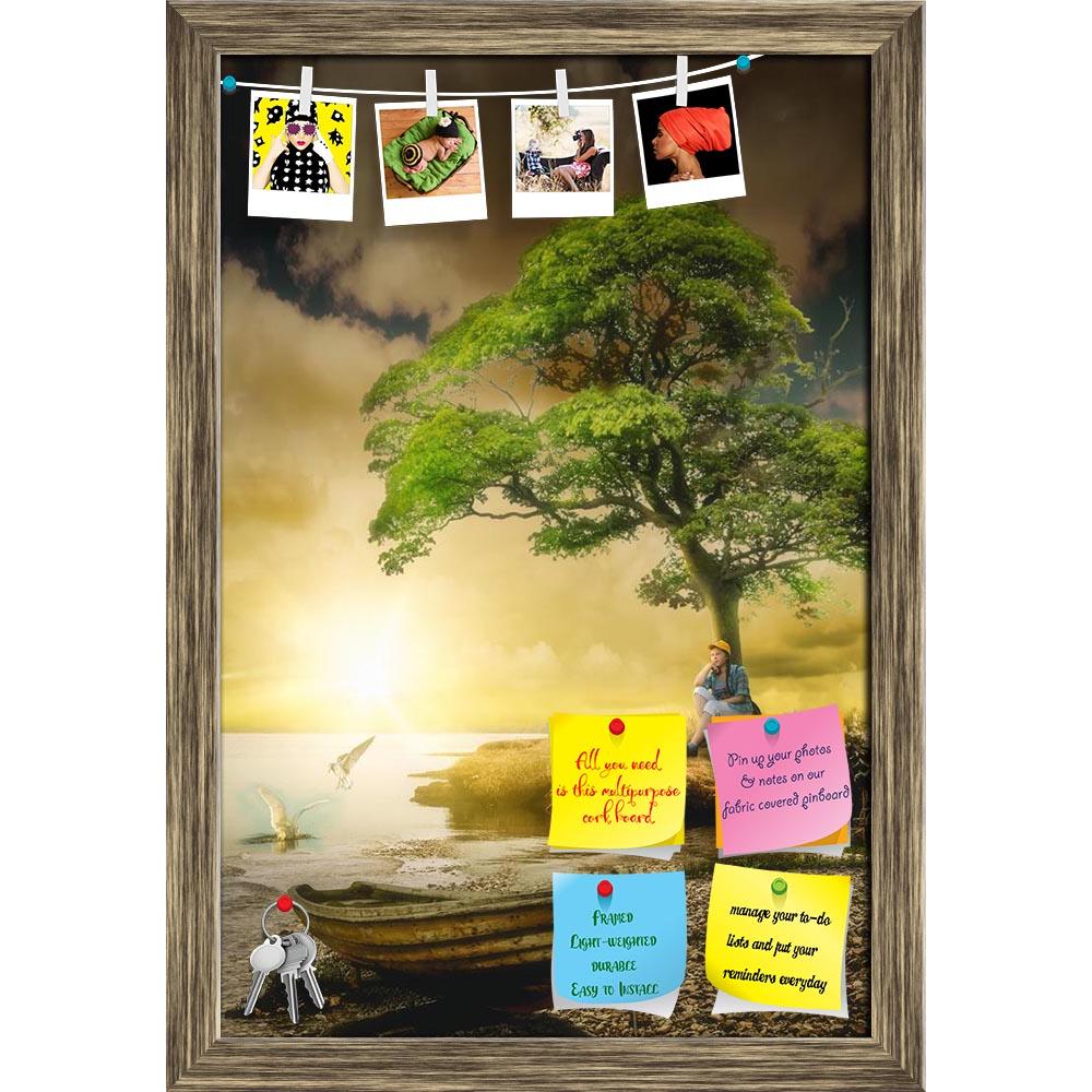 ArtzFolio Girl Sitting Under A Tree Printed Bulletin Board Notice Pin Board Soft Board | Framed-Bulletin Boards Framed-AZSAO43733504BLB_FR_L-Image Code 5005154 Vishnu Image Folio Pvt Ltd, IC 5005154, ArtzFolio, Bulletin Boards Framed, Fantasy, Digital Art, girl, sitting, under, a, tree, printed, bulletin, board, notice, pin, soft, framed, teen, near, shore, water, lake, sea, reservoir, waves, ripples, seagulls, shout, boat, deserted, grass, summer, sadness, loneliness, farewell, teenager, vacation, autumn, 
