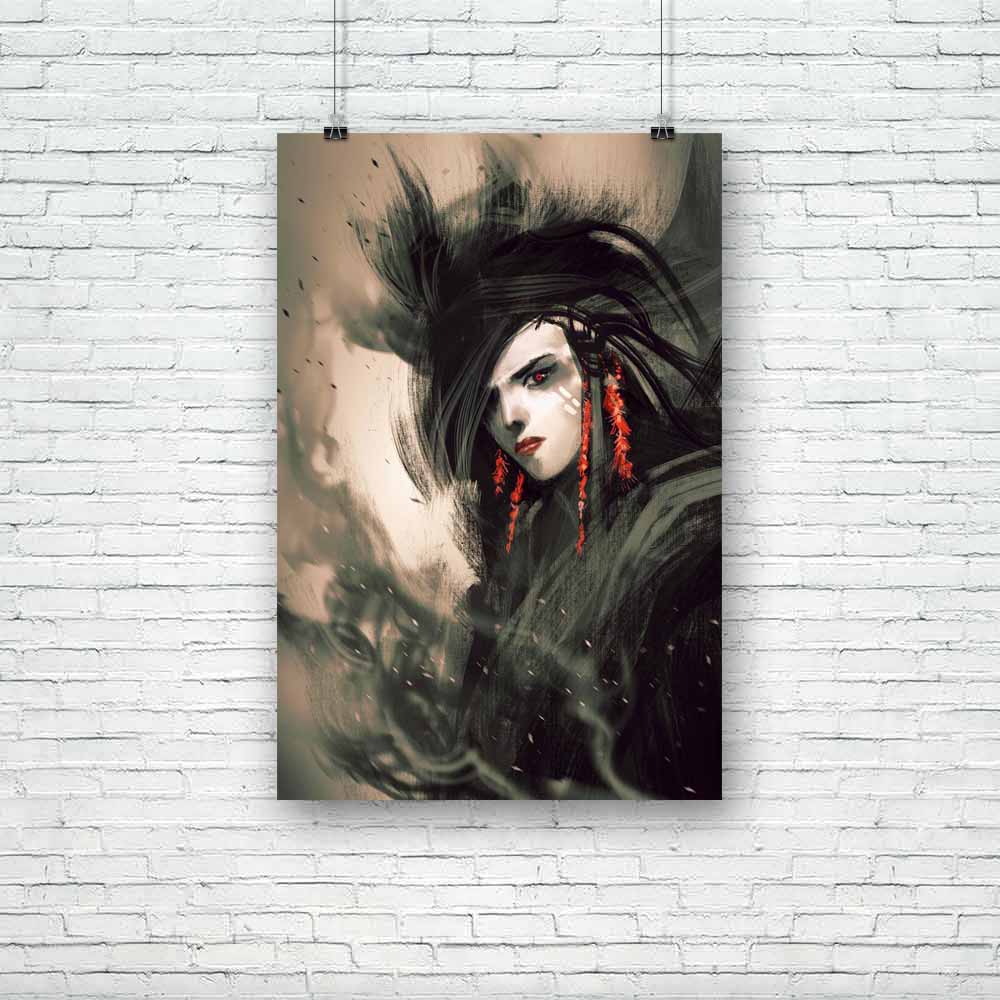 Beautiful Woman With Red Earrings Unframed Paper Poster-Paper Posters Unframed-POS_UN-IC 5005157 IC 5005157, Abstract Expressionism, Abstracts, Art and Paintings, Black, Black and White, Fantasy, Fashion, Illustrations, Individuals, Paintings, Portraits, Semi Abstract, Signs, Signs and Symbols, Sports, Watercolour, White, beautiful, woman, with, red, earrings, unframed, paper, poster, abstract, acrylic, art, artistic, artwork, background, beauty, bride, canvas, character, color, concept, costume, cover, dar