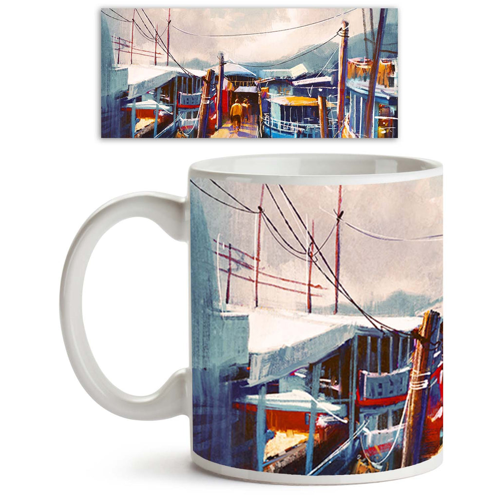 Fishing Boats In Harbor Ceramic Coffee Tea Mug Inside White-Coffee Mugs-MUG-IC 5005158 IC 5005158, Abstract Expressionism, Abstracts, Art and Paintings, Automobiles, Boats, Culture, Ethnic, Illustrations, Landscapes, Nature, Nautical, Paintings, Rural, Scenic, Semi Abstract, Signs, Signs and Symbols, Traditional, Transportation, Travel, Tribal, Vehicles, Watercolour, World Culture, fishing, in, harbor, ceramic, coffee, tea, mug, inside, white, art, abstract, acrylic, artistic, artwork, background, beautiful