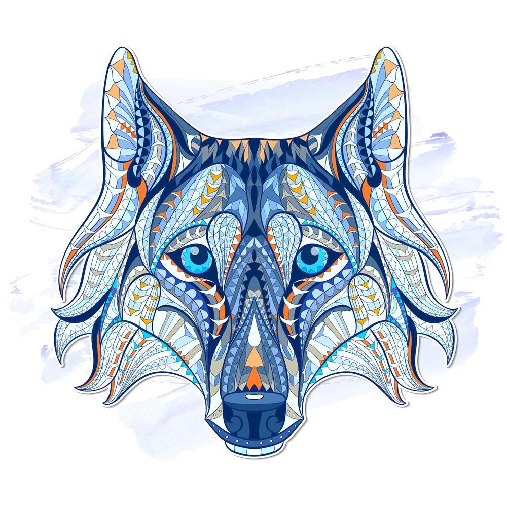 Pitaara Box Head Of The Wolf Peel & Stick Vinyl Wall Sticker-Laminated Wall Stickers-PBART44184512LAM_UN_L-Image Code 5005188 Vishnu Image Folio Pvt Ltd, IC 5005188, Pitaara Box, Laminated Wall Stickers, Animals, Kids, Digital Art, head, of, the, wolf, peel, stick, vinyl, wall, sticker, patterned, grunge, background, african, indian, totem, tattoo, design, may, be, used, t-shirt, bag, postcard, poster, so, vector, dog, husky, wild, drawing, illustration, face, fur, isolated, scary, beast, animal, art, sketc