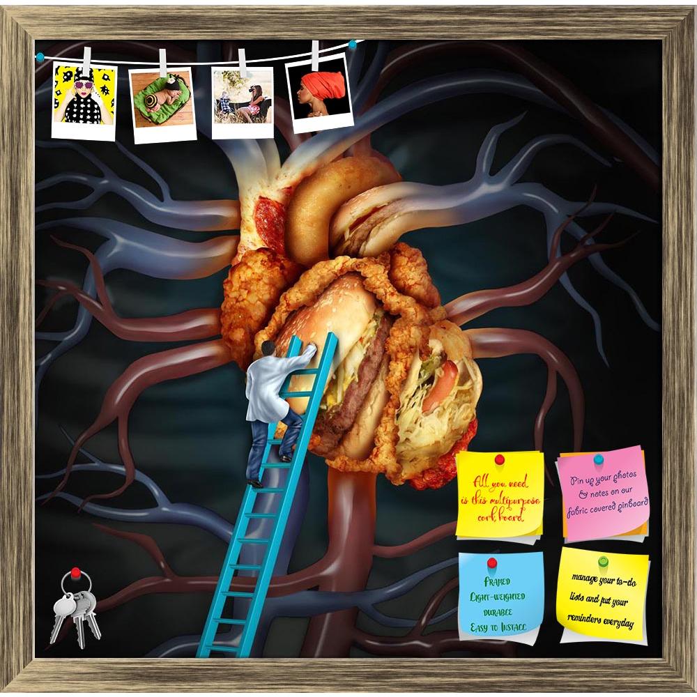 ArtzFolio High Cholesterol Treatment Printed Bulletin Board Notice Pin Board Soft Board | Framed-Bulletin Boards Framed-AZSAO44185329BLB_FR_L-Image Code 5005189 Vishnu Image Folio Pvt Ltd, IC 5005189, ArtzFolio, Bulletin Boards Framed, Abstract, Fantasy, Digital Art, high, cholesterol, treatment, printed, bulletin, board, notice, pin, soft, framed, medical, therapy, as, doctor, ladder, cleaning, problem, heart, made, greasy, fast, food, surgeon, removing, fat, buildup, clogged, human, organ, symbol, atheros