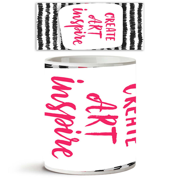 Create Art Inspire Ceramic Coffee Tea Mug Inside White-Coffee Mugs-MUG-IC 5005192 IC 5005192, Abstract Expressionism, Abstracts, Art and Paintings, Black, Black and White, Calligraphy, Digital, Digital Art, Drawing, Graphic, Hipster, Illustrations, Inspirational, Motivation, Motivational, Patterns, Quotes, Retro, Semi Abstract, Signs, Signs and Symbols, Stripes, Text, Typography, White, create, art, inspire, ceramic, coffee, tea, mug, inside, abstract, advertising, background, banner, card, concept, creativ