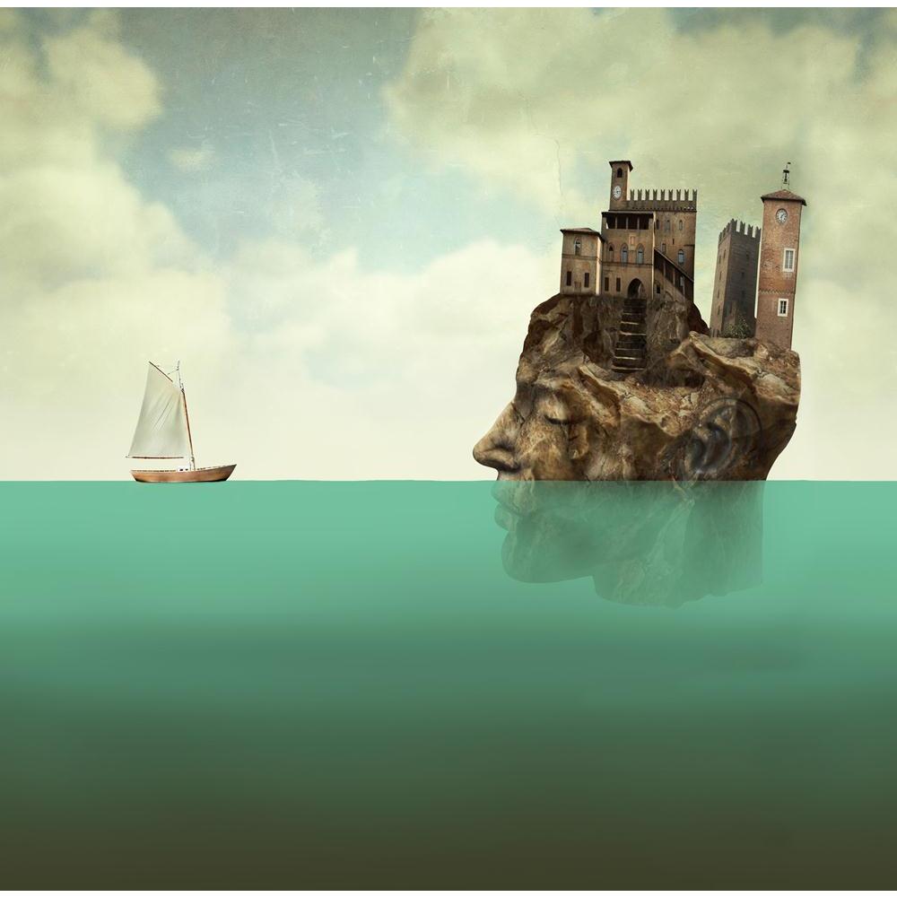 Surreal Artwork of Face Of Man In Stone Canvas Painting Synthetic Frame-Paintings MDF Framing-AFF_FR-IC 5005199 IC 5005199, Ancient, Architecture, Art and Paintings, Boats, Collages, Conceptual, Decorative, Fantasy, Historical, Illustrations, Marble and Stone, Medieval, Nautical, Realism, Surrealism, Vintage, surreal, artwork, of, face, man, in, stone, canvas, painting, synthetic, frame, adventure, art, artist, artistic, boat, buildings, clouds, collage, colorful, concept, deep, sea, detailed, head, illustr