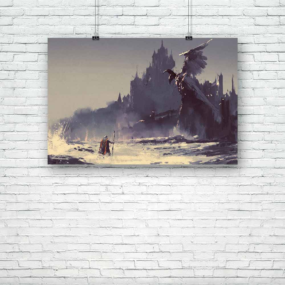 King Walking Through Sea Unframed Paper Poster-Paper Posters Unframed-POS_UN-IC 5005202 IC 5005202, Abstract Expressionism, Abstracts, Ancient, Architecture, Art and Paintings, Culture, Ethnic, Fantasy, Historical, Illustrations, Landscapes, Marble and Stone, Medieval, Paintings, Scenic, Semi Abstract, Signs, Signs and Symbols, Traditional, Tribal, Vintage, Watercolour, World Culture, king, walking, through, sea, unframed, paper, poster, art, castle, landscape, knight, background, painting, dark, knights, p