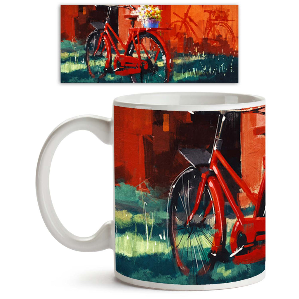 Vintage Photo of Flowers & Bicycle Ceramic Coffee Tea Mug Inside White-Coffee Mugs-MUG-IC 5005212 IC 5005212, Abstract Expressionism, Abstracts, Ancient, Art and Paintings, Automobiles, Bikes, Botanical, Fashion, Floral, Flowers, Historical, Illustrations, Landscapes, Medieval, Nature, Paintings, Retro, Scenic, Semi Abstract, Signs, Signs and Symbols, Sports, Transportation, Travel, Vehicles, Vintage, Watercolour, photo, of, bicycle, ceramic, coffee, tea, mug, inside, white, painting, oil, abstract, landsca