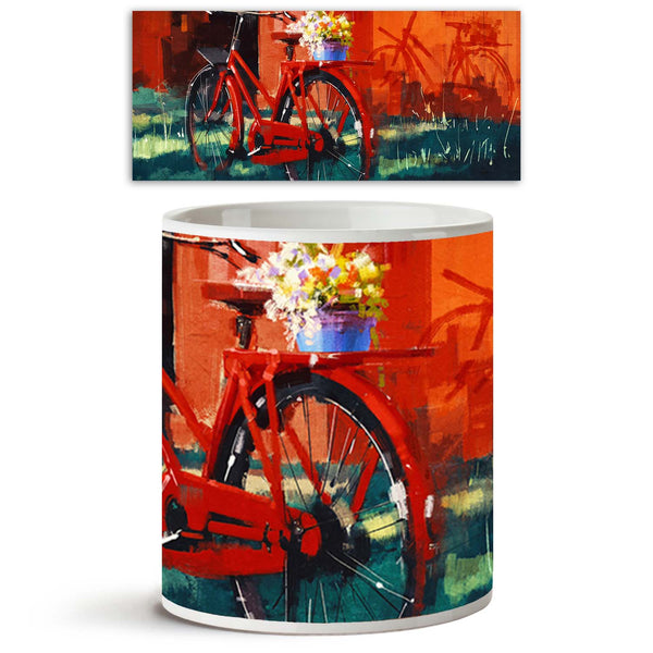 Vintage Photo of Flowers & Bicycle Ceramic Coffee Tea Mug Inside White-Coffee Mugs-MUG-IC 5005212 IC 5005212, Abstract Expressionism, Abstracts, Ancient, Art and Paintings, Automobiles, Bikes, Botanical, Fashion, Floral, Flowers, Historical, Illustrations, Landscapes, Medieval, Nature, Paintings, Retro, Scenic, Semi Abstract, Signs, Signs and Symbols, Sports, Transportation, Travel, Vehicles, Vintage, Watercolour, photo, of, bicycle, ceramic, coffee, tea, mug, inside, white, painting, oil, abstract, landsca