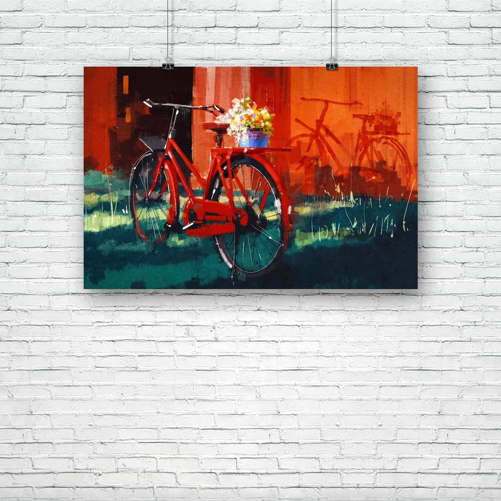Flowers & Bicycle Unframed Paper Poster-Paper Posters Unframed-POS_UN-IC 5005212 IC 5005212, Abstract Expressionism, Abstracts, Ancient, Art and Paintings, Automobiles, Bikes, Botanical, Fashion, Floral, Flowers, Historical, Illustrations, Landscapes, Medieval, Nature, Paintings, Retro, Scenic, Semi Abstract, Signs, Signs and Symbols, Sports, Transportation, Travel, Vehicles, Vintage, Watercolour, bicycle, unframed, paper, poster, painting, oil, abstract, landscape, watercolor, canvas, acrylic, artwork, ant