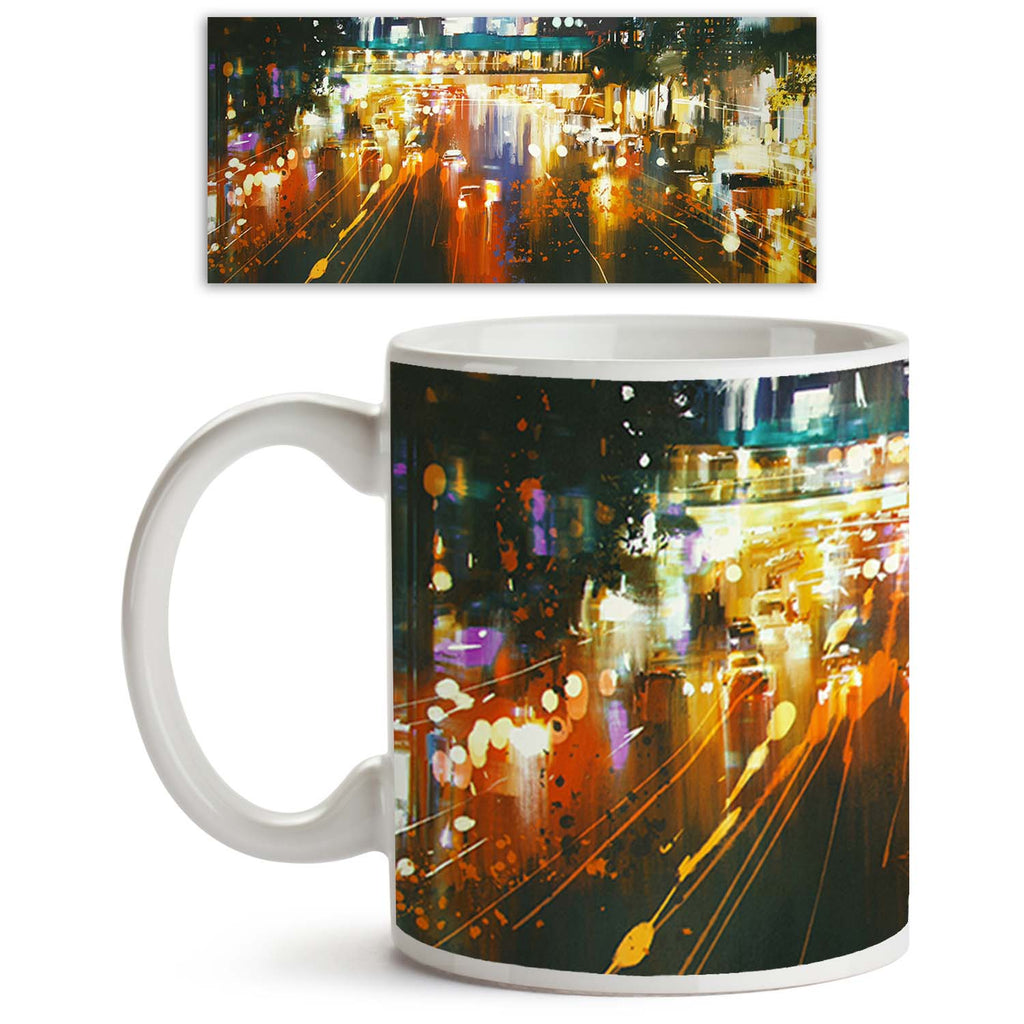 Car Headlights & Taillights On A City Street Ceramic Coffee Tea Mug Inside White-Coffee Mugs--IC 5005214 IC 5005214, Abstract Expressionism, Abstracts, Art and Paintings, Automobiles, Cars, Cities, City Views, Illustrations, Modern Art, Paintings, Perspective, Semi Abstract, Signs, Signs and Symbols, Splatter, Transportation, Travel, Urban, Vehicles, Watercolour, car, headlights, taillights, on, a, city, street, ceramic, coffee, tea, mug, inside, white, grunge, artwork, oil, painting, abstract, modern, acry