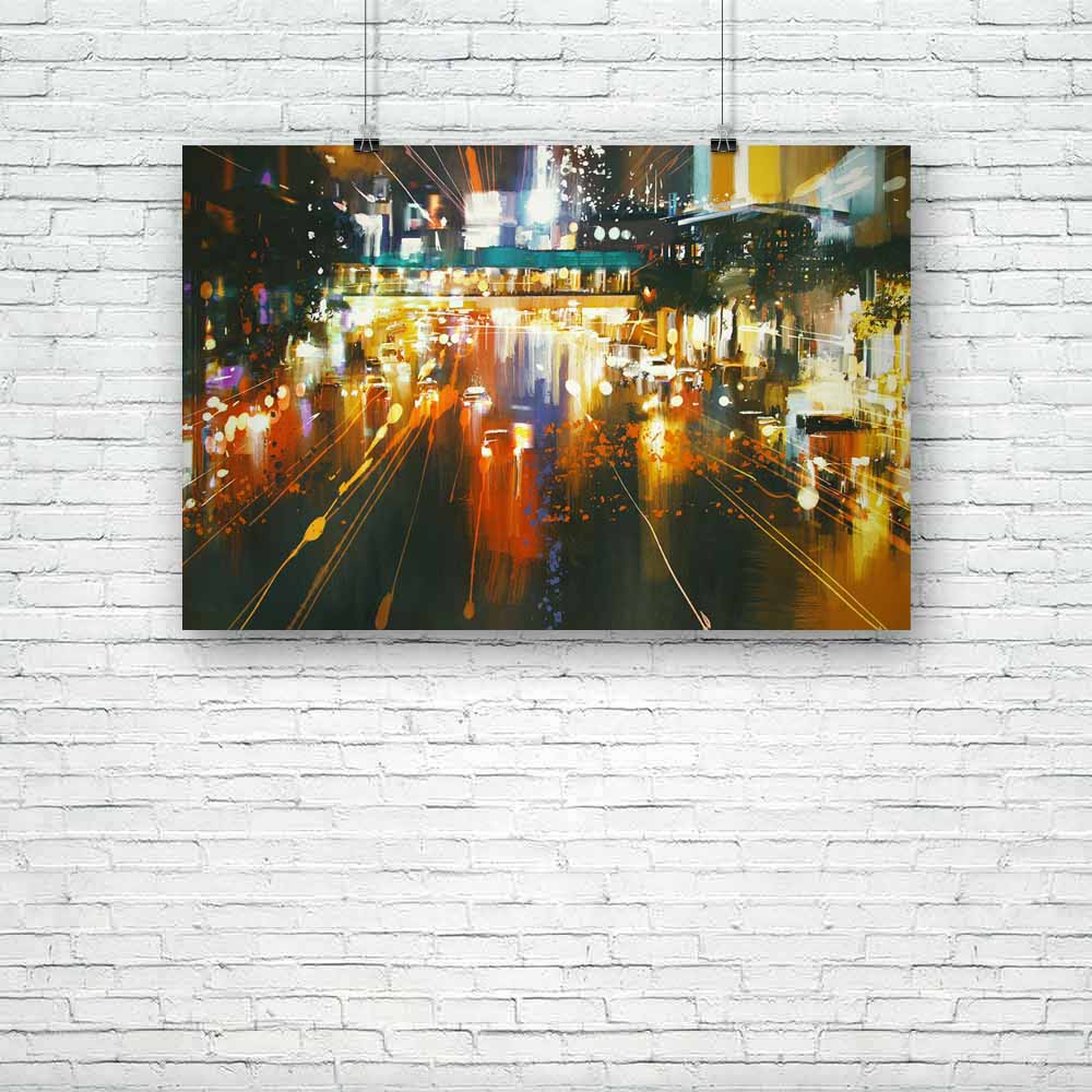 Car Headlights & Taillights On A City Street Unframed Paper Poster-Paper Posters Unframed-POS_UN-IC 5005214 IC 5005214, Abstract Expressionism, Abstracts, Art and Paintings, Automobiles, Cars, Cities, City Views, Illustrations, Modern Art, Paintings, Perspective, Semi Abstract, Signs, Signs and Symbols, Splatter, Transportation, Travel, Urban, Vehicles, Watercolour, car, headlights, taillights, on, a, city, street, unframed, paper, poster, grunge, artwork, oil, painting, abstract, modern, acrylic, art, arti