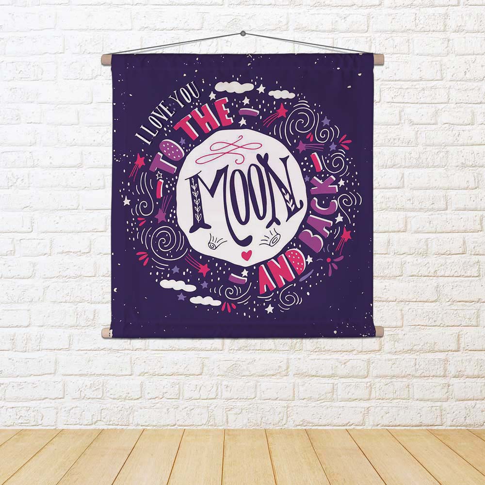 ArtzFolio I Love You To The Moon & Back D1 Fabric Painting Tapestry Scroll Art Hanging-Scroll Art-AZART44494785TAP_L-Image Code 5005223 Vishnu Image Folio Pvt Ltd, IC 5005223, ArtzFolio, Scroll Art, Kids, Love, Quotes, Digital Art, i, you, to, the, moon, back, d1, fabric, painting, tapestry, scroll, art, hanging, quote, hand, drawn, vintage, print, stars, lettering, used, as, poster, greeting, card, wedding, valentine's, day, tapestries, room tapestry, hanging tapestry, huge tapestry, amazonbasics, tapestry