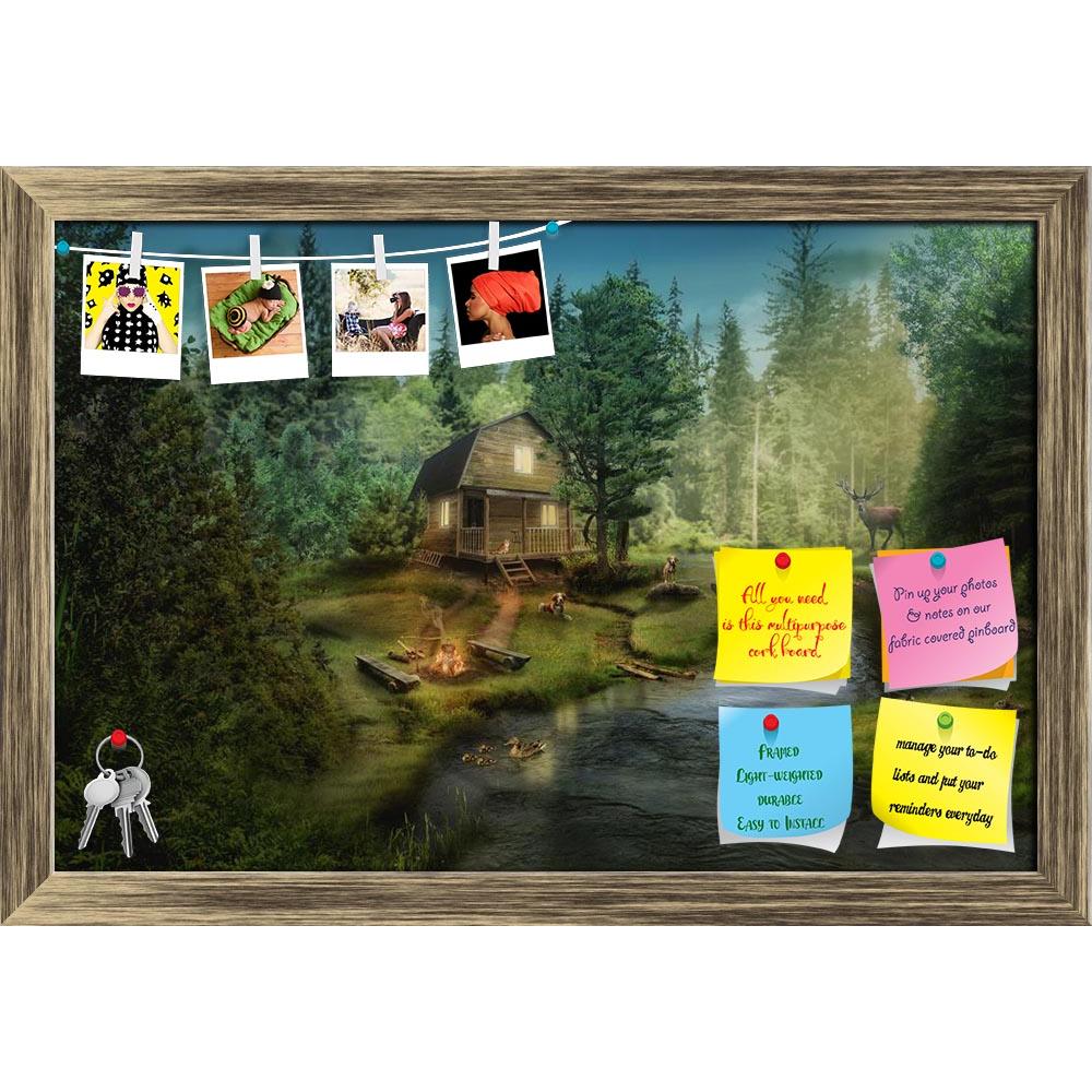 ArtzFolio House In The The Forest By The Creek D1 Printed Bulletin Board Notice Pin Board Soft Board | Framed-Bulletin Boards Framed-AZSAO44907413BLB_FR_L-Image Code 5005246 Vishnu Image Folio Pvt Ltd, IC 5005246, ArtzFolio, Bulletin Boards Framed, Fantasy, Landscapes, Digital Art, house, in, the, forest, by, creek, d1, printed, bulletin, board, notice, pin, soft, framed, illustration, fictional, situation, form, collage, photos, river, water, current, clean, fast, surge, stones, beach, trees, pine, needles
