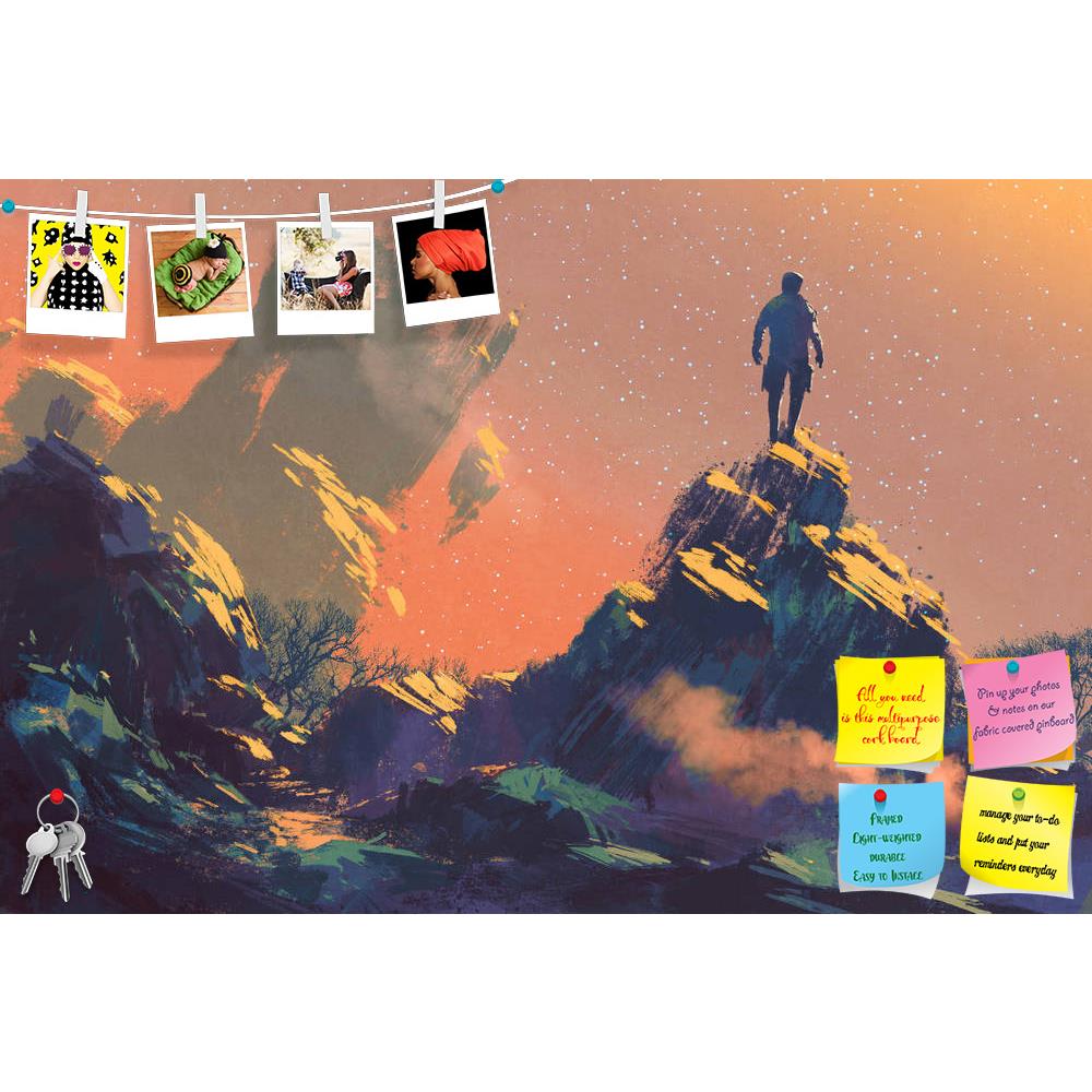 ArtzFolio Man Standing On Top Of The Hill Printed Bulletin Board Notice Pin Board Soft Board | Frameless-Bulletin Boards Frameless-AZSAO44954071BLB_FL_L-Image Code 5005249 Vishnu Image Folio Pvt Ltd, IC 5005249, ArtzFolio, Bulletin Boards Frameless, Abstract, Fantasy, Fine Art Reprint, man, standing, on, top, of, the, hill, printed, bulletin, board, notice, pin, soft, frameless, watching, stars, painting, acrylic, art, artistic, artwork, background, beautiful, canvas, color, concept, cover, design, oil, pap