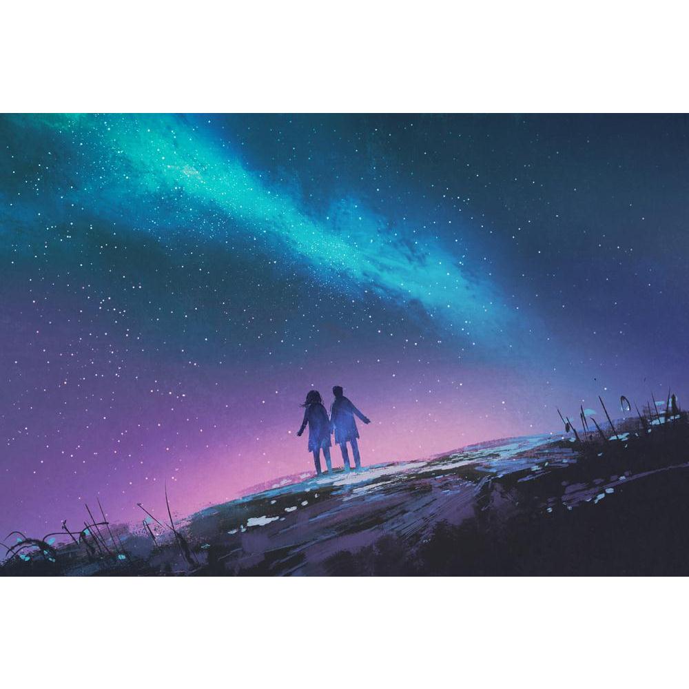 Couple Holding Hands Against The Milky Way Galaxy Canvas Painting Synthetic Frame-Paintings MDF Framing-AFF_FR-IC 5005251 IC 5005251, Abstract Expressionism, Abstracts, Art and Paintings, Astronomy, Cosmology, Illustrations, Landscapes, Love, Mountains, Nature, Paintings, Romance, Scenic, Science Fiction, Semi Abstract, Signs, Signs and Symbols, Space, Stars, Watercolour, couple, holding, hands, against, the, milky, way, galaxy, canvas, painting, synthetic, frame, universe, magic, oil, watercolor, scenery, 
