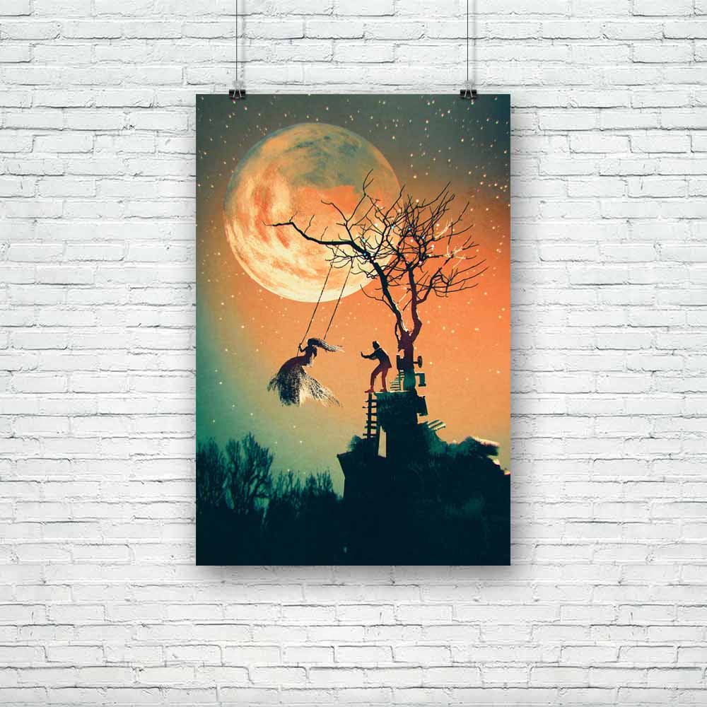 Man Pushing Woman On Swing Unframed Paper Poster-Paper Posters Unframed-POS_UN-IC 5005252 IC 5005252, Abstract Expressionism, Abstracts, Ancient, Art and Paintings, Historical, Holidays, Illustrations, Love, Medieval, Paintings, Retro, Romance, Semi Abstract, Signs, Signs and Symbols, Vintage, Watercolour, man, pushing, woman, on, swing, unframed, paper, poster, painting, halloween, oil, acrylic, watercolor, abstract, canvas, tree, art, artistic, artwork, autumn, background, beautiful, beauty, bride, card, 