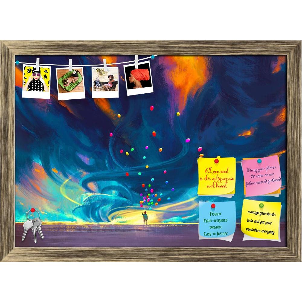 ArtzFolio Child Holding Balloons In Front Of Fantasy Storm Printed Bulletin Board Notice Pin Board Soft Board | Framed-Bulletin Boards Framed-AZSAO44954076BLB_FR_L-Image Code 5005253 Vishnu Image Folio Pvt Ltd, IC 5005253, ArtzFolio, Bulletin Boards Framed, Abstract, Fantasy, Fine Art Reprint, child, holding, balloons, in, front, of, storm, printed, bulletin, board, notice, pin, soft, framed, standing, painting, acrylic, art, artistic, artwork, background, beautiful, canvas, color, concept, cover, design, o