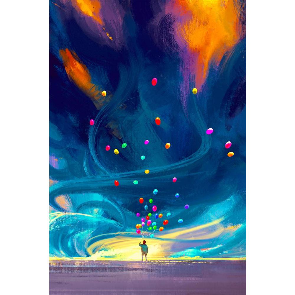 ArtzFolio Child Holding Balloons In Front Of Fantasy Storm Unframed Paper Poster-Paper Posters Unframed-AZART44954076POS_UN_L-Image Code 5005253 Vishnu Image Folio Pvt Ltd, IC 5005253, ArtzFolio, Paper Posters Unframed, Abstract, Fantasy, Fine Art Reprint, child, holding, balloons, in, front, of, storm, unframed, paper, poster, wall, large, size, for, living, room, home, decoration, big, framed, decor, posters, pitaara, box, modern, art, with, frame, bedroom, amazonbasics, door, drawing, small, decorative, 