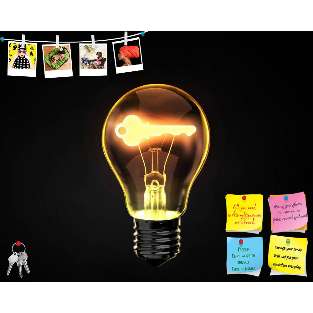 ArtzFolio Light Bulb With Key Inside Printed Bulletin Board Notice Pin Board Soft Board | Frameless-Bulletin Boards Frameless-AZSAO44960443BLB_FL_L-Image Code 5005254 Vishnu Image Folio Pvt Ltd, IC 5005254, ArtzFolio, Bulletin Boards Frameless, Conceptual, Digital Art, light, bulb, with, key, inside, printed, bulletin, board, notice, pin, soft, frameless, dark, background, idea, creative, inspiration, motivation, success, lock, opportunity, gate, guard, password, hack, business, concept, sign, unlock, symbo