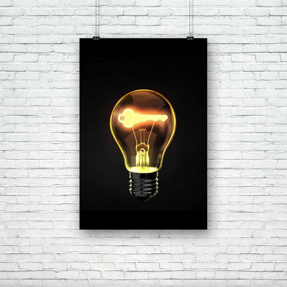 Light Bulb With Key Inside Unframed Paper Poster-Paper Posters Unframed-POS_UN-IC 5005254 IC 5005254, Abstract Expressionism, Abstracts, Business, Education, Inspirational, Motivation, Motivational, Schools, Semi Abstract, Signs, Signs and Symbols, Symbols, Universities, light, bulb, with, key, inside, unframed, paper, poster, hacker, security, abstract, access, background, concept, creative, door, gate, guard, hack, idea, inspiration, lock, open, opportunity, password, protection, safety, sign, success, sy