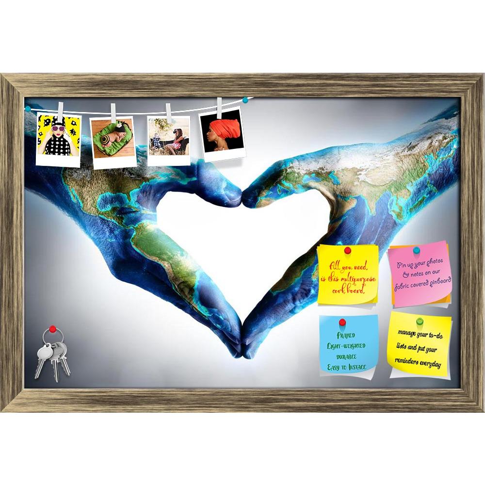 ArtzFolio Hands Shaped Heart With World Map Printed Bulletin Board Notice Pin Board Soft Board | Framed-Bulletin Boards Framed-AZSAO45044923BLB_FR_L-Image Code 5005256 Vishnu Image Folio Pvt Ltd, IC 5005256, ArtzFolio, Bulletin Boards Framed, Conceptual, Photography, hands, shaped, heart, with, world, map, printed, bulletin, board, notice, pin, soft, framed, earth's, day, celebration, pin up board, push pin board, extra large cork board, big pin board, notice board, small bulletin board, cork board, wall no