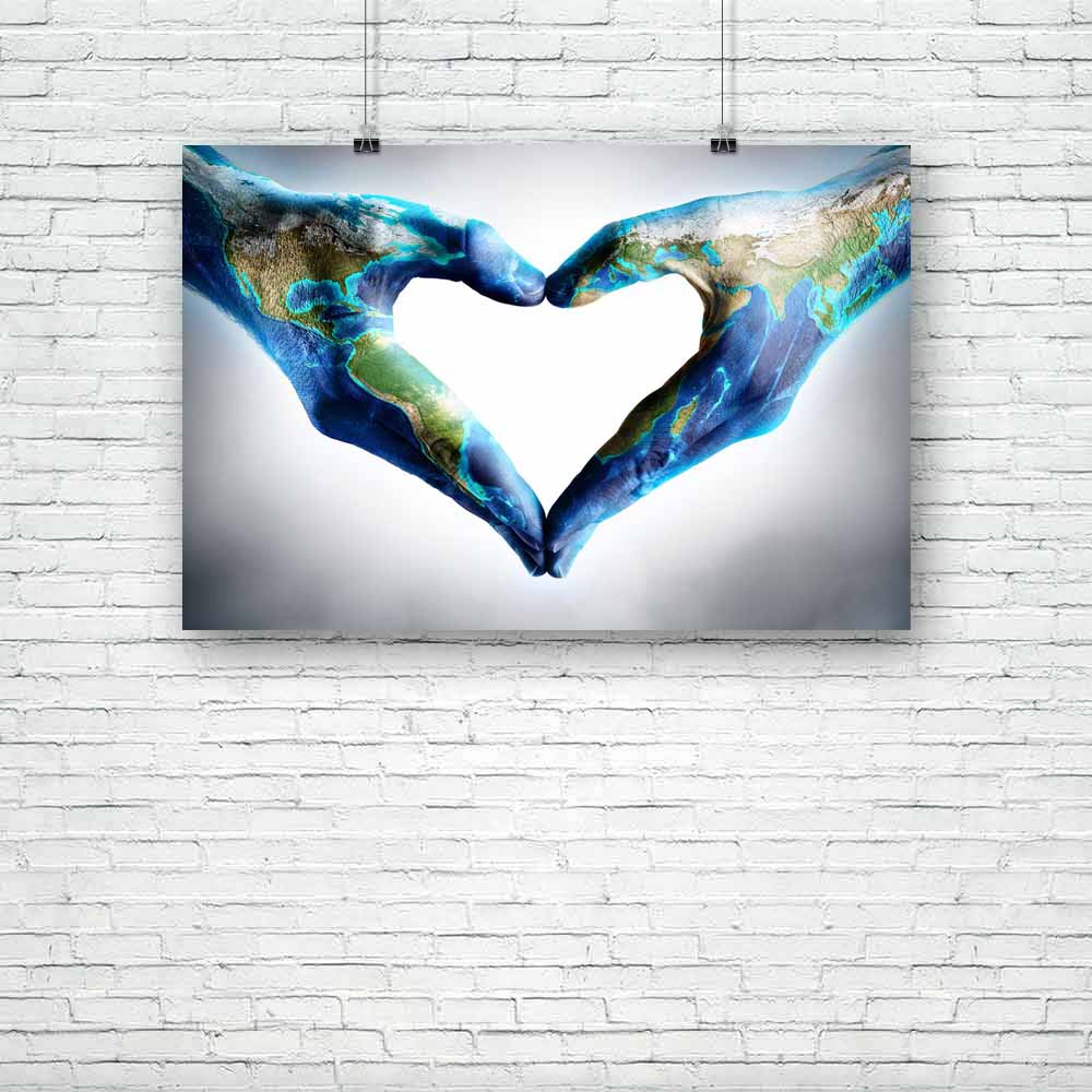 Hands Shaped Heart With World Map Unframed Paper Poster-Paper Posters Unframed-POS_UN-IC 5005256 IC 5005256, Art and Paintings, Astronomy, Cosmology, Countries, Culture, Ethnic, Hearts, Holidays, Love, Maps, Nature, Romance, Scenic, Signs, Signs and Symbols, Space, Symbols, Traditional, Tribal, World Culture, hands, shaped, heart, with, world, map, unframed, paper, poster, earth, globe, day, ecology, respect, climate, change, environment, the, celebration, planet, human, cultural, in, international, awarene