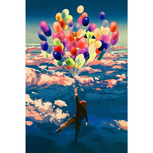 Man Flying With Colorful Balloons Unframed Paper Poster-Paper Posters Unframed-POS_UN-IC 5005286 IC 5005286, Abstract Expressionism, Abstracts, Art and Paintings, Business, Illustrations, Inspirational, Motivation, Motivational, Paintings, People, Semi Abstract, Signs, Signs and Symbols, Watercolour, man, flying, with, colorful, balloons, unframed, paper, wall, poster, journey, balloon, oil, painting, abstract, watercolor, freedom, vibrant, vivid, acrylic, air, art, artistic, artwork, background, beautiful,