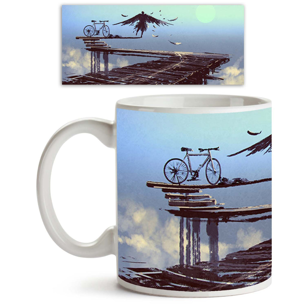 Man Becomes Bird Standing On End Of Line Ceramic Coffee Tea Mug Inside White-Coffee Mugs-MUG-IC 5005288 IC 5005288, Abstract Expressionism, Abstracts, Art and Paintings, Birds, Illustrations, Paintings, Semi Abstract, Signs, Signs and Symbols, Watercolour, man, becomes, bird, standing, on, end, of, line, ceramic, coffee, tea, mug, inside, white, abstract, acrylic, art, artistic, artwork, background, beautiful, beauty, bicycle, blue, brave, breakthrough, bridge, canvas, change, color, concept, conquer, coura