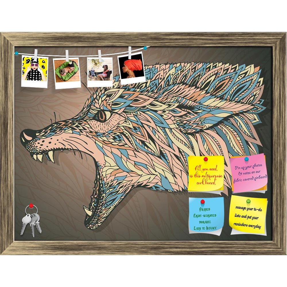 ArtzFolio Tribal Ethnic Wolf Head Printed Bulletin Board Notice Pin Board Soft Board | Framed-Bulletin Boards Framed-AZSAO45323305BLB_FR_L-Image Code 5005305 Vishnu Image Folio Pvt Ltd, IC 5005305, ArtzFolio, Bulletin Boards Framed, Animals, Digital Art, tribal, ethnic, wolf, head, printed, bulletin, board, notice, pin, soft, framed, wild, animal, tattoo, ornament, drawing, illustration, dog, background, vector, ornate, symbol, nature, wildlife, decoration, art, totem, style, isolated, graphic, design, fur,