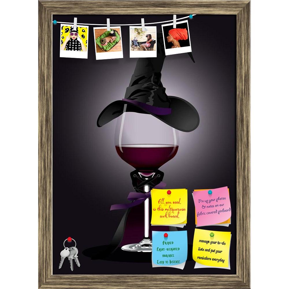 ArtzFolio Wine Glass in Witch Costume Printed Bulletin Board Notice Pin Board Soft Board | Framed-Bulletin Boards Framed-AZSAO45337308BLB_FR_L-Image Code 5005306 Vishnu Image Folio Pvt Ltd, IC 5005306, ArtzFolio, Bulletin Boards Framed, Food & Beverage, Photography, wine, glass, in, witch, costume, printed, bulletin, board, notice, pin, soft, framed, illustrator, black, background, halloween, concept, pin up board, push pin board, extra large cork board, big pin board, notice board, small bulletin board, co