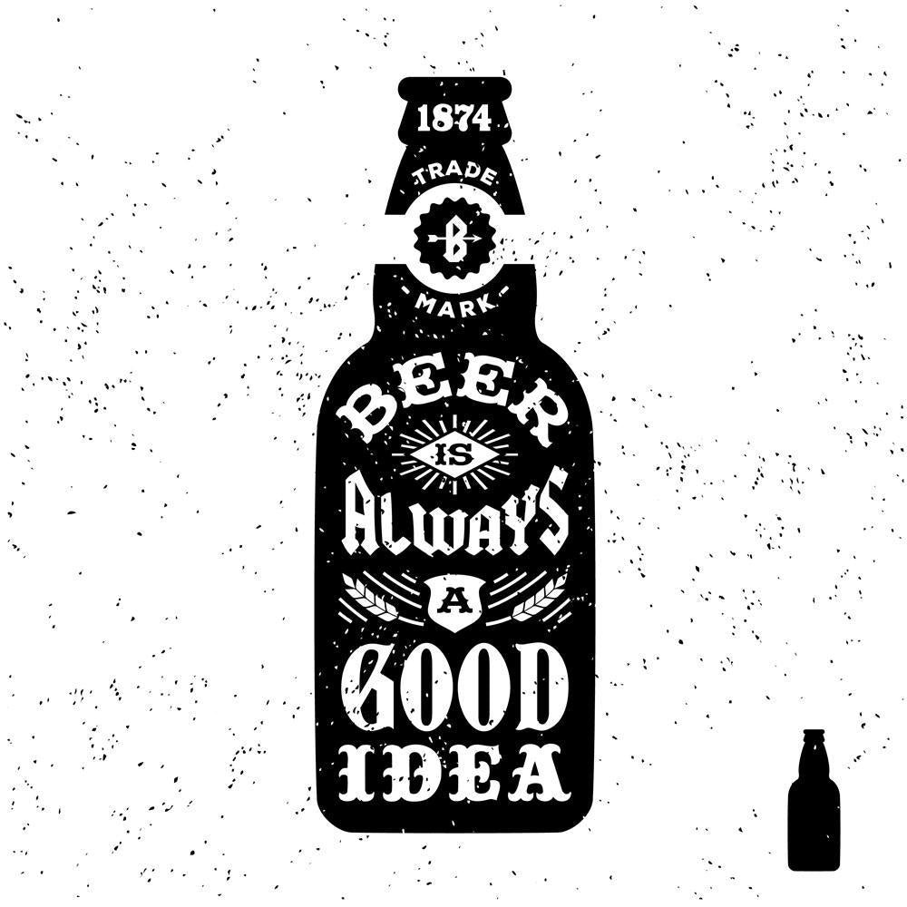 Pitaara Box Beer Is Always A Good Idea Peel & Stick Vinyl Wall Sticker-Laminated Wall Stickers-PBART45351889LAM_UN_L-Image Code 5005307 Vishnu Image Folio Pvt Ltd, IC 5005307, Pitaara Box, Laminated Wall Stickers, Quotes, Digital Art, beer, is, always, a, good, idea, peel, stick, vinyl, wall, sticker, typography, monochrome, hipster, vintage, label, badge, flayer, poster, t-shirt, print, bottle, wall sticker for bedroom, large size wall decal, wall sticker for drawing room, living room wall sticker decal, a