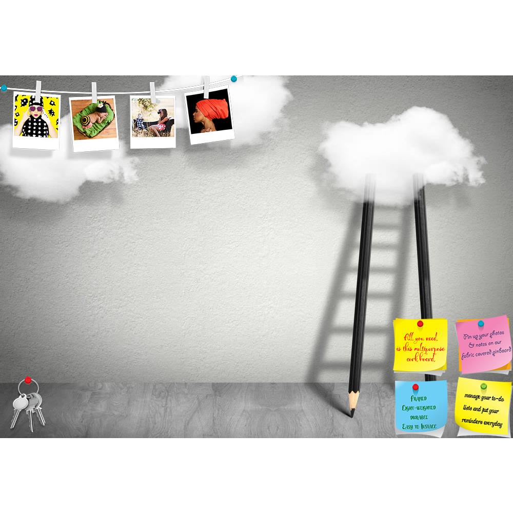 ArtzFolio Pencil Ladder To Clouds Printed Bulletin Board Notice Pin Board Soft Board | Frameless-Bulletin Boards Frameless-AZSAO45668310BLB_FL_L-Image Code 5005326 Vishnu Image Folio Pvt Ltd, IC 5005326, ArtzFolio, Bulletin Boards Frameless, Conceptual, Kids, Digital Art, pencil, ladder, to, clouds, printed, bulletin, board, notice, pin, soft, frameless, idea, creative, concept, creativity, strategy, solution, way, art, invent, success, achieve, achievable, metaphor, unique, climb, surreal, conquer, solve, 