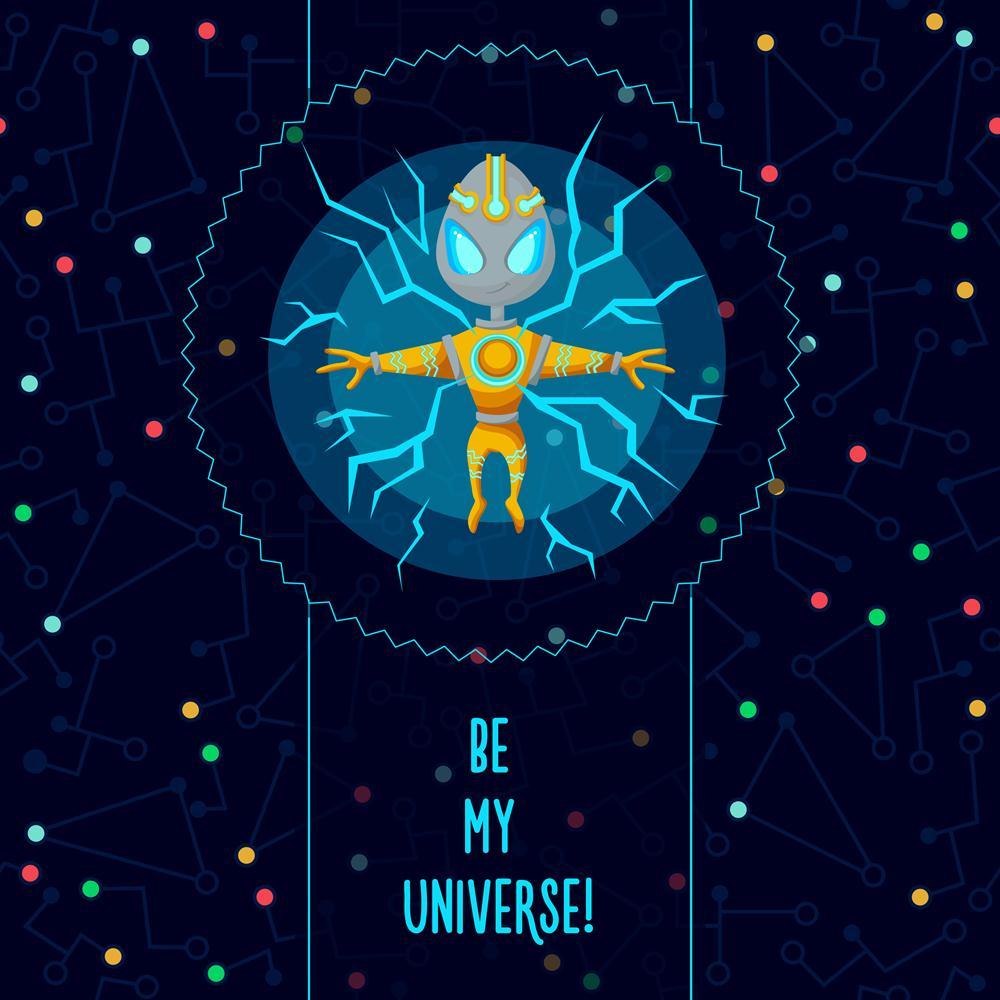 Alien In The Universe Canvas Painting Synthetic Frame - Paintings MDF Framing - ArtzFolio.com