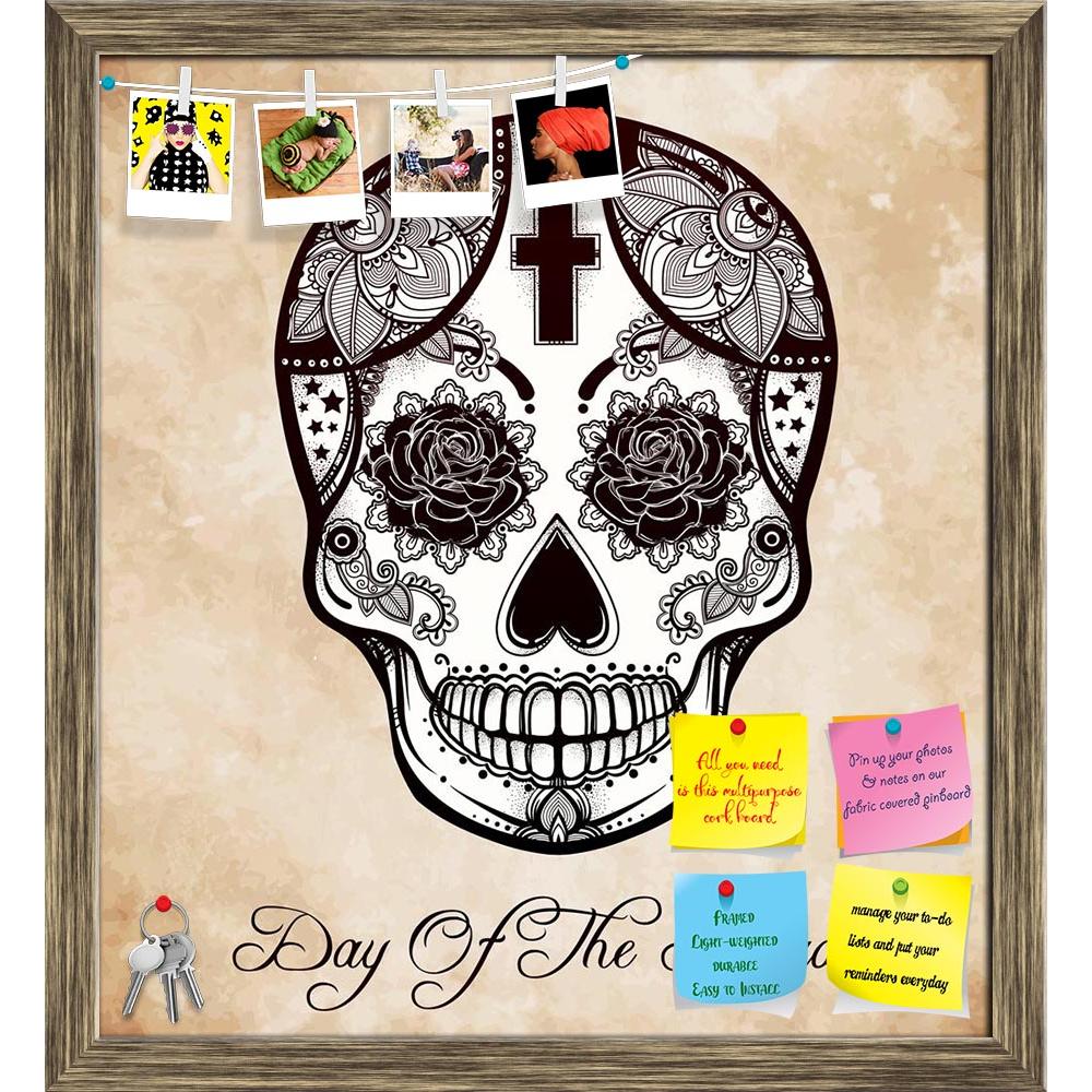 ArtzFolio Day Of The Dead D2 Printed Bulletin Board Notice Pin Board Soft Board | Framed-Bulletin Boards Framed-AZSAO46167007BLB_FR_L-Image Code 5005365 Vishnu Image Folio Pvt Ltd, IC 5005365, ArtzFolio, Bulletin Boards Framed, Abstract, Digital Art, day, of, the, dead, d2, printed, bulletin, board, notice, pin, soft, framed, hand, drawn, holiday, dia, de, los, muertos, spanish, sugar, skull, vintage, style, hispanic, folk, spiritual, art, all, saints, mascot, isolated, vector, illustration, pin up board, p