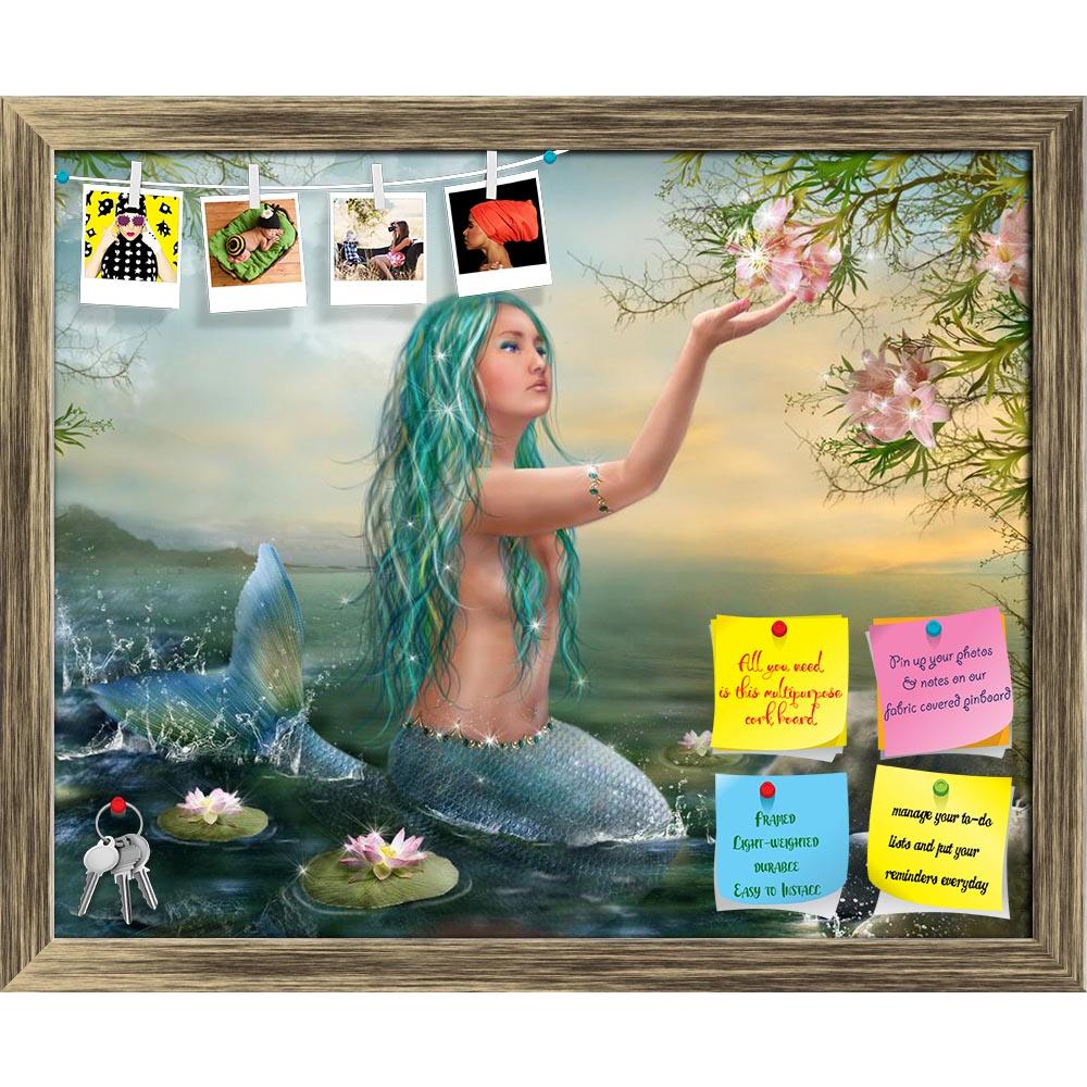ArtzFolio Mermaid With Flowers Printed Bulletin Board Notice Pin Board Soft Board | Framed-Bulletin Boards Framed-AZSAO46172748BLB_FR_L-Image Code 5005368 Vishnu Image Folio Pvt Ltd, IC 5005368, ArtzFolio, Bulletin Boards Framed, Fantasy, Figurative, Digital Art, mermaid, with, flowers, printed, bulletin, board, notice, pin, soft, framed, sunset, green, hair, lilies, pin up board, push pin board, extra large cork board, big pin board, notice board, small bulletin board, cork board, wall notice board, giant 