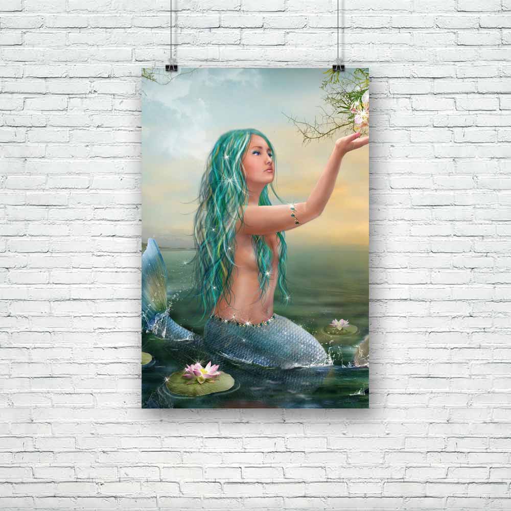 Mermaid With Flowers Unframed Paper Poster-Paper Posters Unframed-POS_UN-IC 5005368 IC 5005368, Mermaid, Sunsets, with, flowers, unframed, paper, poster, sunset, green, hair, lilies, artzfolio, posters, wall posters, posters for room, posters for room decoration, office poster, door poster, baby poster, motivational posters, posters for room boys, quotes, poster for wall decoration, friends poster, abstract paintings for living room, inspirational posters, room posters, wall posters for bedroom, funny poste