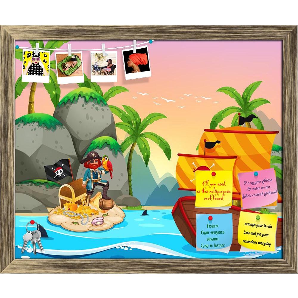 ArtzFolio Ocean Scene With Pirate & Treassure Printed Bulletin Board Notice Pin Board Soft Board | Framed-Bulletin Boards Framed-AZSAO46523368BLB_FR_L-Image Code 5005387 Vishnu Image Folio Pvt Ltd, IC 5005387, ArtzFolio, Bulletin Boards Framed, Fantasy, Kids, Landscapes, Digital Art, ocean, scene, with, pirate, treassure, printed, bulletin, board, notice, pin, soft, framed, illustration, pin up board, push pin board, extra large cork board, big pin board, notice board, small bulletin board, cork board, wall