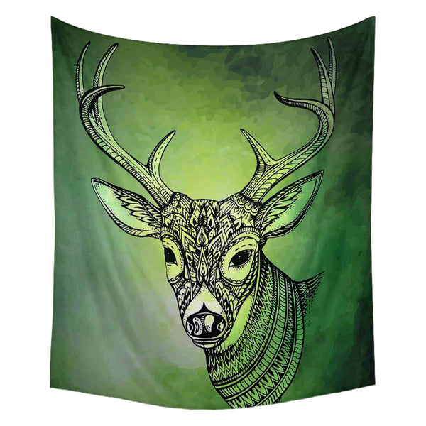 ArtzFolio Horned Deer Fabric Tapestry Wall Hanging-Tapestries-AZART46570730TAP_L-Image Code 5005391 Vishnu Image Folio Pvt Ltd, IC 5005391, ArtzFolio, Tapestries, Animals, Digital Art, horned, deer, canvas, fabric, painting, tapestry, wall, art, hanging, illustration, vector, head, animal, wildlife, horn, antler, drawing, design, wild, mammal, nature, isolated, graphic, stag, decoration, male, symbol, hunt, trophy, outline, element, line, beautiful, hand, muzzle, draw, strong, reindeer, drawn, sign, huge, p