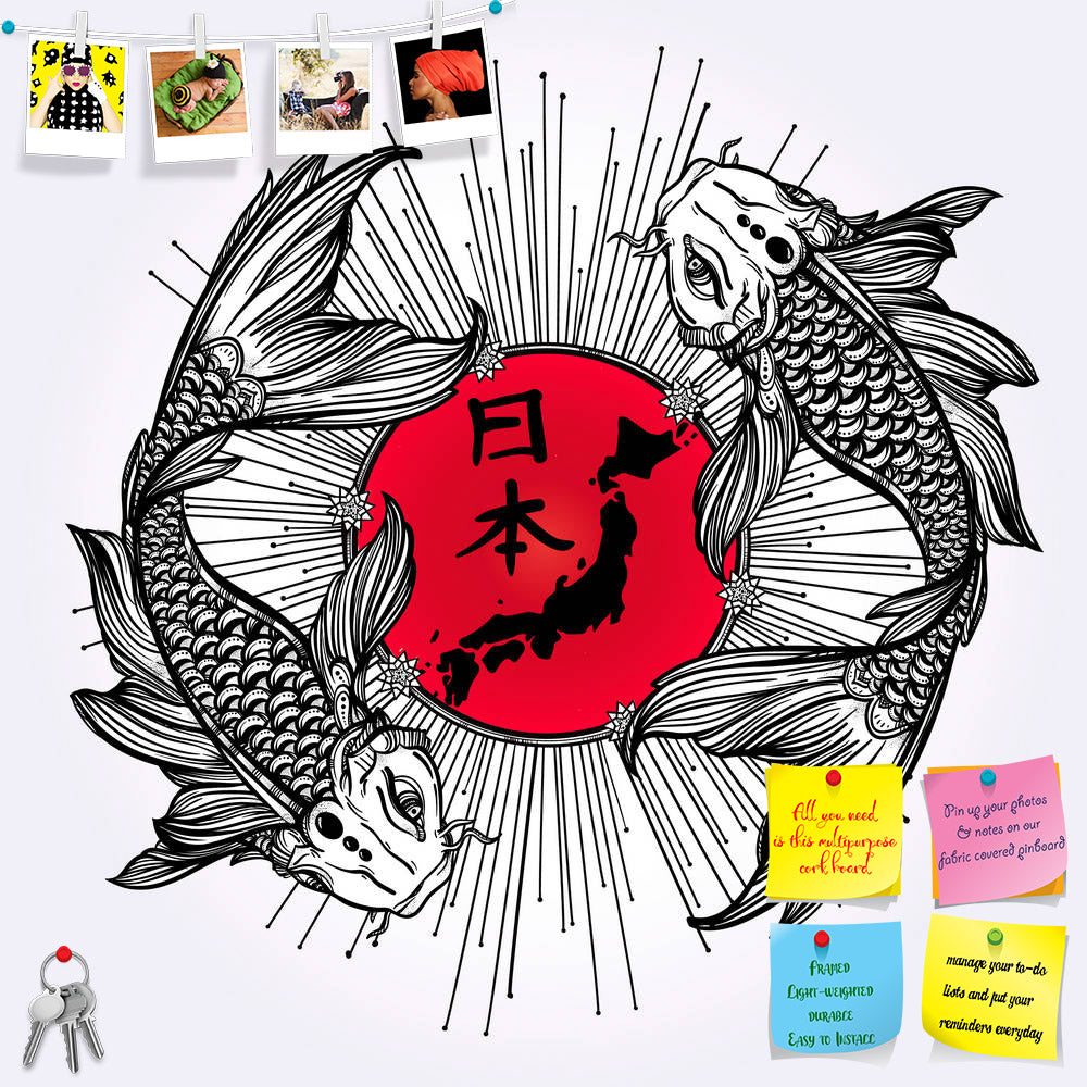 ArtzFolio Romantic Fish Koi Carp With Japanese Flag Printed Bulletin Board Notice Pin Board Soft Board | Frameless-Bulletin Boards Frameless-AZSAO46673728BLB_FL_L-Image Code 5005405 Vishnu Image Folio Pvt Ltd, IC 5005405, ArtzFolio, Bulletin Boards Frameless, Animals, Traditional, Digital Art, romantic, fish, koi, carp, with, japanese, flag, printed, bulletin, board, notice, pin, soft, frameless, hand, drawn, beautiful, symbol, japan, name, hieroglyphs, vector, illustration, isolated, pin up board, push pin