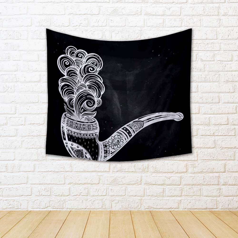 ArtzFolio Vintage Art D2 Fabric Tapestry Wall Hanging-Tapestries-AZART46673852TAP_L-Image Code 5005407 Vishnu Image Folio Pvt Ltd, IC 5005407, ArtzFolio, Tapestries, Abstract, Digital Art, vintage, art, d2, fabric, tapestry, wall, hanging, hand, drawn, ornate, tobacco, pipe, style, elegant, smoke, coming, out, boho, hipster, religion, spirituality, romance, tattoo, print, isolated, vector, illustration, room tapestry, hanging tapestry, huge tapestry, amazonbasics, tapestry cloth, fabric wall hanging, unique