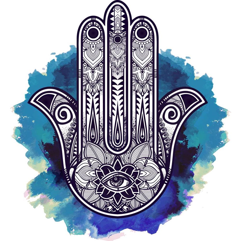 Pitaara Box Hamsa Hand Of Fatima Arabic Jewish Cultures D1 Peel & Stick Vinyl Wall Sticker-Laminated Wall Stickers-PBART46823705LAM_UN_L-Image Code 5005419 Vishnu Image Folio Pvt Ltd, IC 5005419, Pitaara Box, Laminated Wall Stickers, Religious, Traditional, Digital Art, hamsa, hand, of, fatima, arabic, jewish, cultures, d1, peel, stick, vinyl, wall, sticker, elegant, ornate, drawn, good, luck, amulet, indian, wall sticker for bedroom, large size wall decal, wall sticker for drawing room, living room wall st