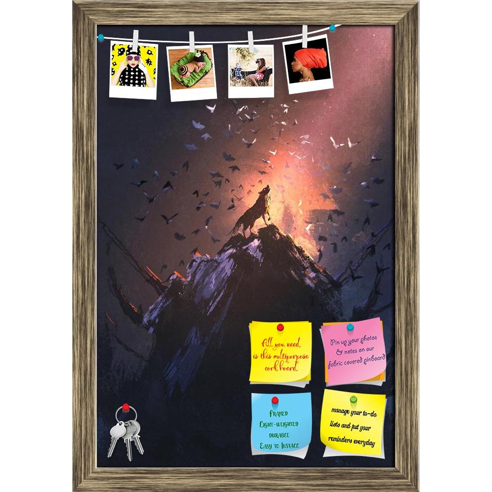 ArtzFolio Howling Wolf On Rock With Bird Flying Printed Bulletin Board Notice Pin Board Soft Board | Framed-Bulletin Boards Framed-AZSAO46907285BLB_FR_L-Image Code 5005423 Vishnu Image Folio Pvt Ltd, IC 5005423, ArtzFolio, Bulletin Boards Framed, Fantasy, Fine Art Reprint, howling, wolf, on, rock, with, bird, flying, printed, bulletin, board, notice, pin, soft, framed, acrylic, art, artistic, artwork, beautiful, color, concept, design, illustration, oil, painting, style, vivid, wallpaper, watercolor, night,