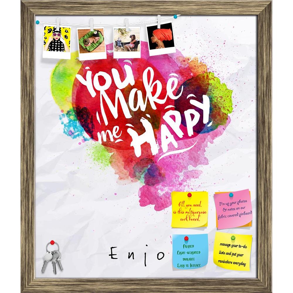 ArtzFolio You Make Me Happy Printed Bulletin Board Notice Pin Board Soft Board | Framed-Bulletin Boards Framed-AZSAO46923220BLB_FR_L-Image Code 5005430 Vishnu Image Folio Pvt Ltd, IC 5005430, ArtzFolio, Bulletin Boards Framed, Quotes, Digital Art, you, make, me, happy, printed, bulletin, board, notice, pin, soft, framed, watercolor, vivid, poster, lettering, drawing, crumpled, paper, pin up board, push pin board, extra large cork board, big pin board, notice board, small bulletin board, cork board, wall not