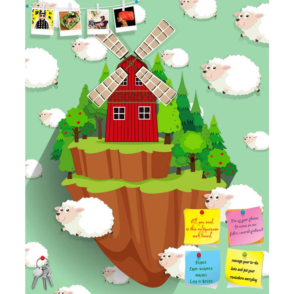ArtzFolio Windmill On The Farmland & Sheep Printed Bulletin Board Notice Pin Board Soft Board | Frameless-Bulletin Boards Frameless-AZSAO46959087BLB_FL_L-Image Code 5005435 Vishnu Image Folio Pvt Ltd, IC 5005435, ArtzFolio, Bulletin Boards Frameless, Fantasy, Kids, Digital Art, windmill, on, the, farmland, sheep, printed, bulletin, board, notice, pin, soft, frameless, background, illustration, pin up board, push pin board, extra large cork board, big pin board, notice board, small bulletin board, cork board