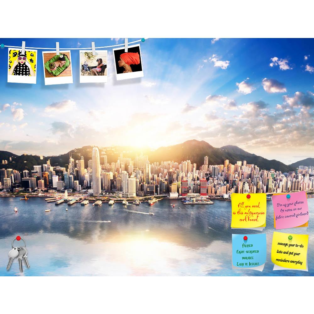 ArtzFolio Hong Kong City Skyline View Printed Bulletin Board Notice Pin Board Soft Board | Frameless-Bulletin Boards Frameless-AZSAO47112767BLB_FL_L-Image Code 5005441 Vishnu Image Folio Pvt Ltd, IC 5005441, ArtzFolio, Bulletin Boards Frameless, Landscapes, Places, Photography, hong, kong, city, skyline, view, printed, bulletin, board, notice, pin, soft, frameless, from, harbor, skyscrapers, buildings, reflect, water, sunset, sunlight, sun, rays, shine, through, clouds, blue, sky, asia, aerial, amazing, arc