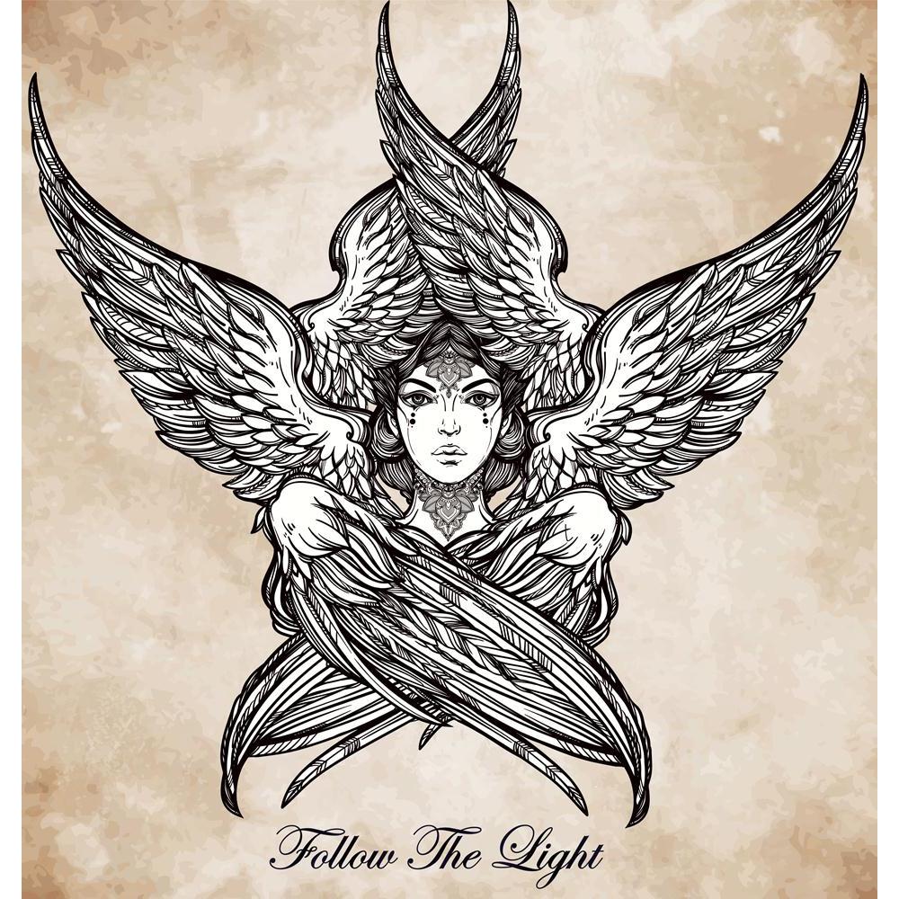 Romantic Six Winged Angel Canvas Painting Synthetic Frame-Paintings MDF Framing-AFF_FR-IC 5005459 IC 5005459, Art and Paintings, Birds, Culture, Ethnic, Folk Art, Illustrations, Religion, Religious, Spiritual, Traditional, Tribal, World Culture, romantic, six, winged, angel, canvas, painting, synthetic, frame, hand, drawn, alchemy, spirituality, occult, magic, tattoo, art, isolated, vector, illustration, biblical, seraphim, deity, slavonic, folk, sirin, alkonost, bird, paradise, artzfolio, wall decor for li