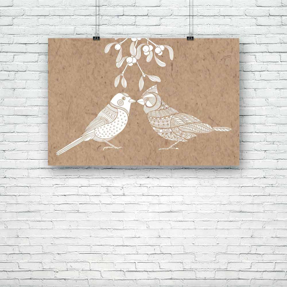Birds & Mistletoe Unframed Paper Poster-Paper Posters Unframed-POS_UN-IC 5005467 IC 5005467, Abstract Expressionism, Abstracts, Ancient, Animated Cartoons, Art and Paintings, Birds, Black and White, Botanical, Caricature, Cartoons, Christianity, Culture, Digital, Digital Art, Drawing, Ethnic, Floral, Flowers, Graphic, Historical, Holidays, Illustrations, Love, Medieval, Modern Art, Nature, Retro, Romance, Scenic, Seasons, Semi Abstract, Signs, Signs and Symbols, Symbols, Traditional, Tribal, Vintage, White,