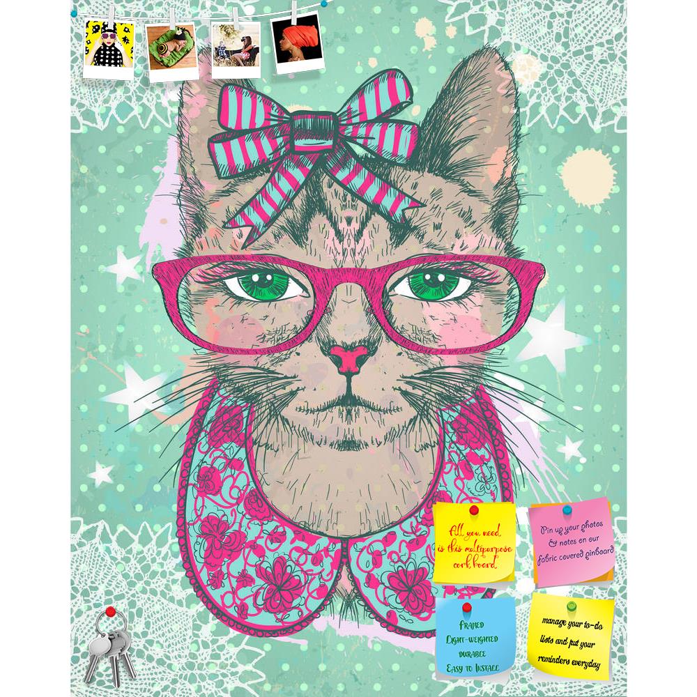 ArtzFolio Hipster Cat Woman Dressed Printed Bulletin Board Notice Pin Board Soft Board | Frameless-Bulletin Boards Frameless-AZSAO47545881BLB_FL_L-Image Code 5005471 Vishnu Image Folio Pvt Ltd, IC 5005471, ArtzFolio, Bulletin Boards Frameless, Animals, Kids, Digital Art, hipster, cat, woman, dressed, printed, bulletin, board, notice, pin, soft, frameless, fashion, vintage, graphic, card, collarette, bow, glasses, against, green, polka, dots, backdrop, hand, drawn, vector, illustration, pin up board, push pi