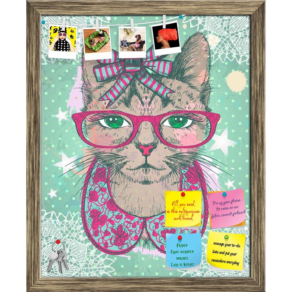 ArtzFolio Hipster Cat Woman Dressed Printed Bulletin Board Notice Pin Board Soft Board | Framed-Bulletin Boards Framed-AZSAO47545881BLB_FR_L-Image Code 5005471 Vishnu Image Folio Pvt Ltd, IC 5005471, ArtzFolio, Bulletin Boards Framed, Animals, Kids, Digital Art, hipster, cat, woman, dressed, printed, bulletin, board, notice, pin, soft, framed, fashion, vintage, graphic, card, collarette, bow, glasses, against, green, polka, dots, backdrop, hand, drawn, vector, illustration, pin up board, push pin board, ext