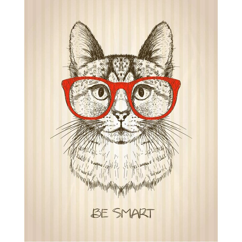 Hipster Cat With Red Glasses Canvas Painting Synthetic Frame-Paintings MDF Framing-AFF_FR-IC 5005472 IC 5005472, Ancient, Animals, Animated Cartoons, Art and Paintings, Calligraphy, Caricature, Cartoons, Comedy, Digital, Digital Art, Drawing, Fashion, Graphic, Hipster, Historical, Humor, Humour, Illustrations, Individuals, Medieval, Pets, Portraits, Quotes, Retro, Sketches, Text, Vintage, cat, with, red, glasses, canvas, painting, synthetic, frame, funny, cats, cartoon, quote, vector, adorable, animal, artw