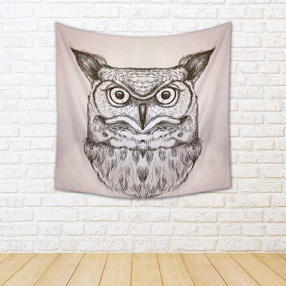 ArtzFolio Owl Head Fabric Tapestry Wall Hanging-Tapestries-AZART47545954TAP_L-Image Code 5005473 Vishnu Image Folio Pvt Ltd, IC 5005473, ArtzFolio, Tapestries, Animals, Kids, Digital Art, owl, head, fabric, tapestry, wall, hanging, sketch, illustration, front, view, vector, wildlife, hand, drawn, design, room tapestry, hanging tapestry, huge tapestry, amazonbasics, tapestry cloth, fabric wall hanging, unique tapestries, wall tapestry, small tapestry, tapestry wall decor, cheap tapestries, affordable tapestr