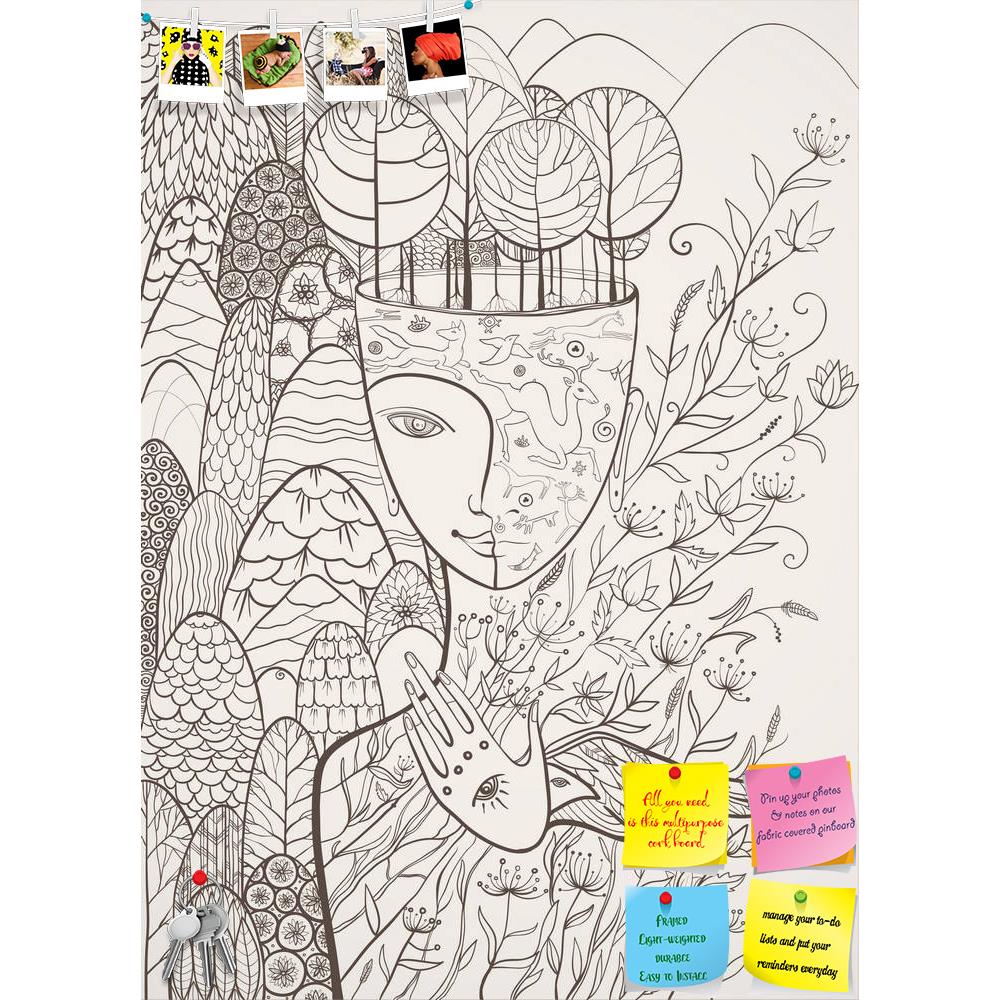 ArtzFolio Mother Nature D3 Printed Bulletin Board Notice Pin Board Soft Board | Frameless-Bulletin Boards Frameless-AZSAO47590815BLB_FL_L-Image Code 5005474 Vishnu Image Folio Pvt Ltd, IC 5005474, ArtzFolio, Bulletin Boards Frameless, Surrealism, Digital Art, mother, nature, d3, printed, bulletin, board, notice, pin, soft, frameless, vector, goddess, face, animals, concept, woman, contour, outline, zentangl, human, beautiful, eye, spirit, wood, bio, eco, young, hand, leaves, bird, life, season, illustration